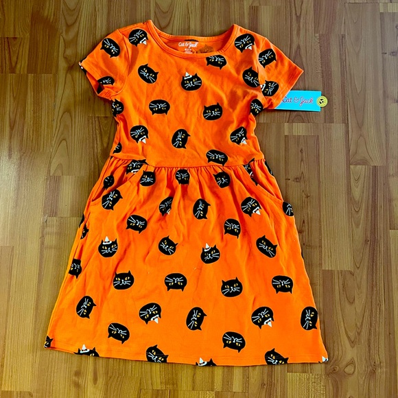 Cat & Jack Dresses Cat Jack Girls Kitty Print Dress M Poshmark